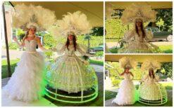 Deze elegante diva rijdt rond met een unieke champagne-rok op wielen, gevuld met meer dan 100 glazen of hapjes. De sfeervolle rode LED-verlichting zorgt voor extra magie, perfect voor avondfeesten en luxe evenementen. Een stijlvolle en verrassende manier om je gasten te verwennen! Of het nu een bruiloft, bedrijfsfeest of beurs is, de Champagne Diva past zich moeiteloos aan elk thema aan. Haar chique uitstraling en creatieve catering maken elk event onvergetelijk. Boek nu en geef je feest een bijzondere touch!