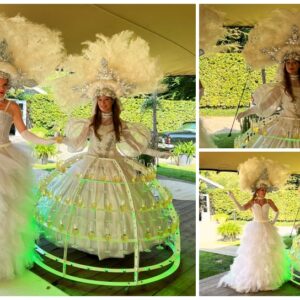 Deze elegante diva rijdt rond met een unieke champagne-rok op wielen, gevuld met meer dan 100 glazen of hapjes. De sfeervolle rode LED-verlichting zorgt voor extra magie, perfect voor avondfeesten en luxe evenementen. Een stijlvolle en verrassende manier om je gasten te verwennen! Of het nu een bruiloft, bedrijfsfeest of beurs is, de Champagne Diva past zich moeiteloos aan elk thema aan. Haar chique uitstraling en creatieve catering maken elk event onvergetelijk. Boek nu en geef je feest een bijzondere touch!