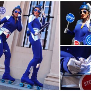 Rollerskate politie act met interactieve performers. Mobiel straattheater met crowd control en dans voor festivals en evenementen.
